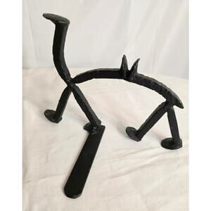Cast Iron Animal Sculpture Figurine Black 5 1/2" Tall, 4" Wide, 8" Long